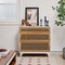 Costway 3-Drawer Rattan Dresser Modern Closet Chest Storage Cabinet Living Room Entryway